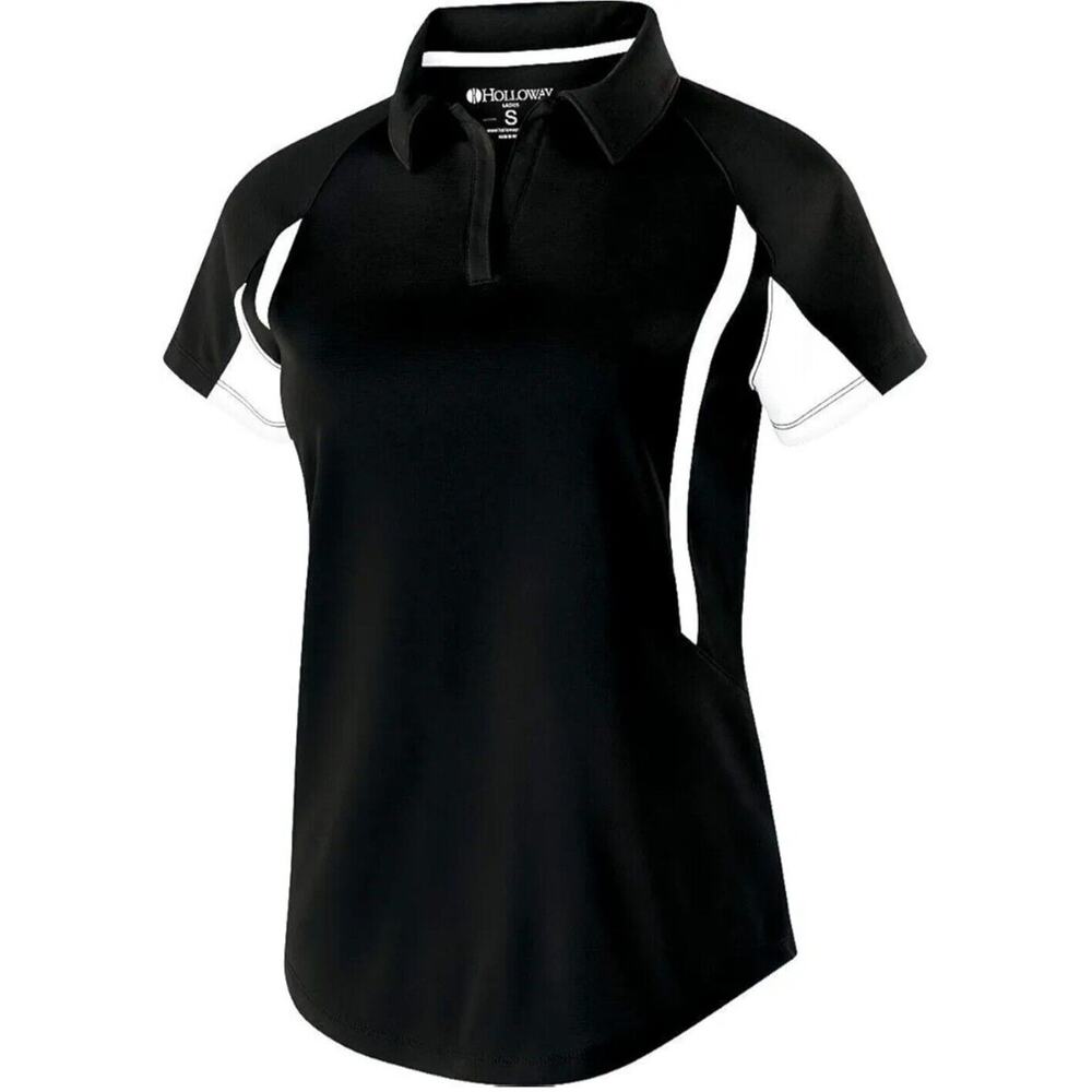 Holloway Womens Avenger Polo Black White Short Sleeved NWOT